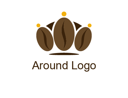 abstract persons with coffee beans symbol