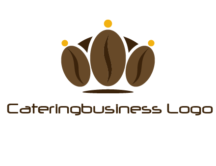 abstract persons with coffee beans symbol