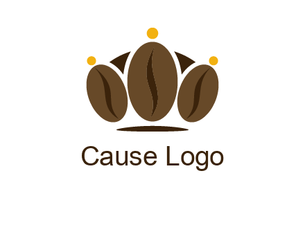 abstract persons with coffee beans symbol