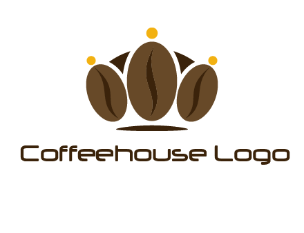 abstract persons with coffee beans symbol