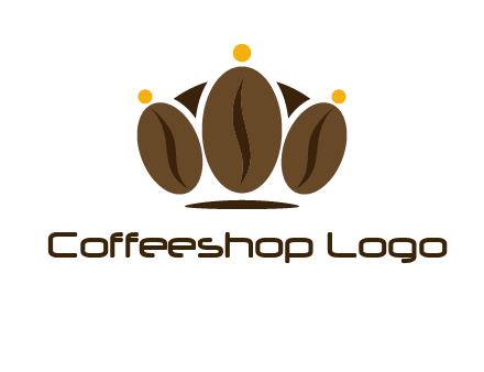 abstract persons with coffee beans symbol