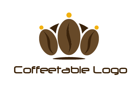 abstract persons with coffee beans symbol