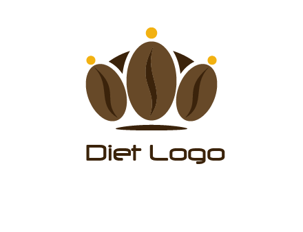 abstract persons with coffee beans symbol