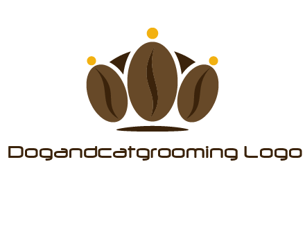 abstract persons with coffee beans symbol