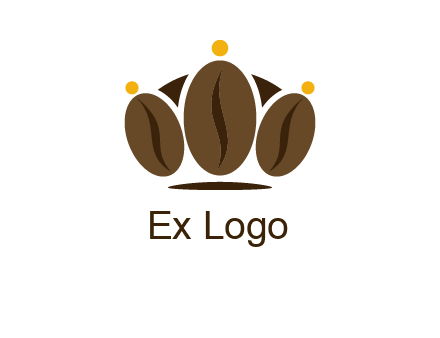 abstract persons with coffee beans symbol