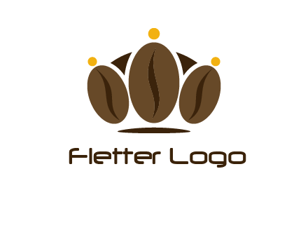 abstract persons with coffee beans symbol