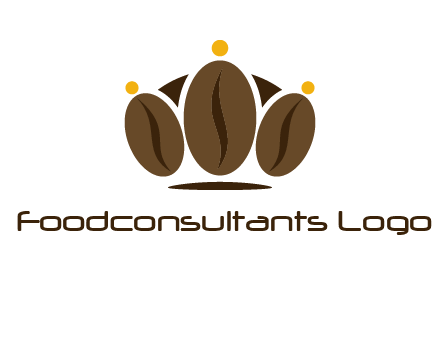 abstract persons with coffee beans symbol