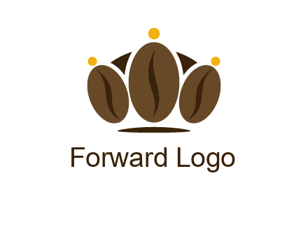 abstract persons with coffee beans symbol
