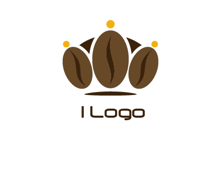 abstract persons with coffee beans symbol