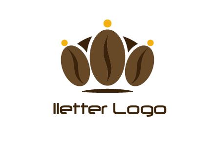 abstract persons with coffee beans symbol