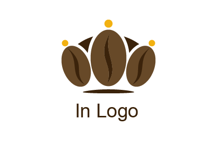 abstract persons with coffee beans symbol