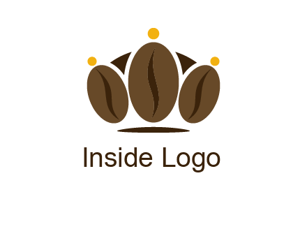 abstract persons with coffee beans symbol