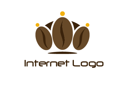 abstract persons with coffee beans symbol