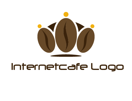 abstract persons with coffee beans symbol