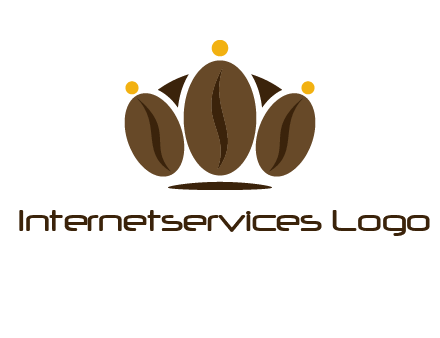 abstract persons with coffee beans symbol