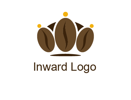 abstract persons with coffee beans symbol