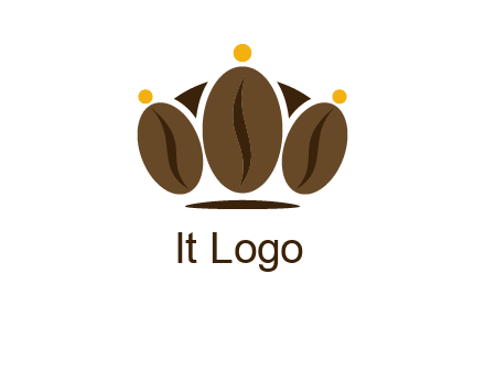 abstract persons with coffee beans symbol