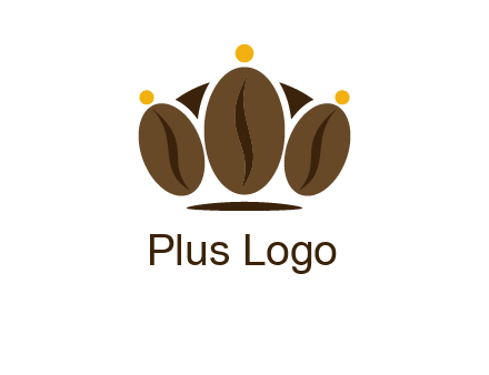 abstract persons with coffee beans symbol
