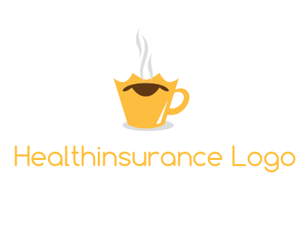 coffee cup merged with crown with smoke logo