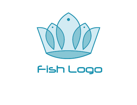 crown with abstract fish logo