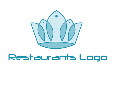 crown with abstract fish logo