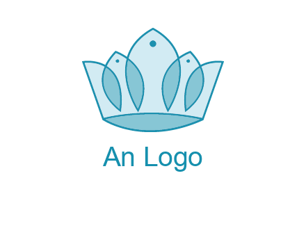 crown with abstract fish logo