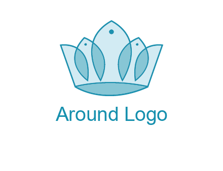 crown with abstract fish logo