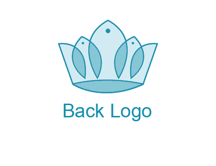 crown with abstract fish logo