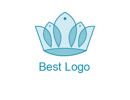 crown with abstract fish logo