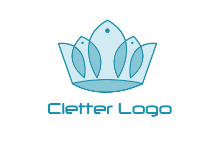 crown with abstract fish logo