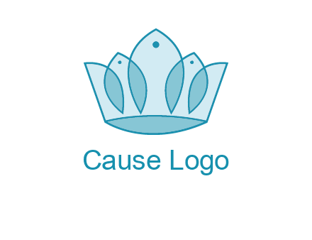 crown with abstract fish logo