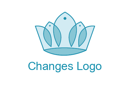crown with abstract fish logo