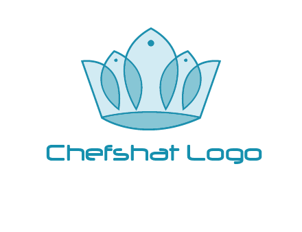 crown with abstract fish logo