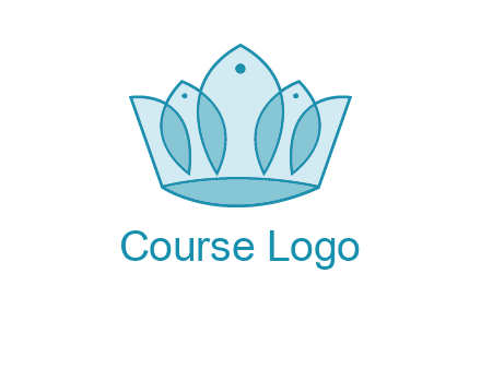 crown with abstract fish logo