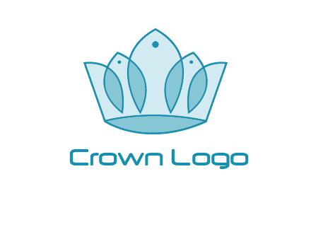 crown with abstract fish logo