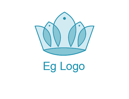 crown with abstract fish logo