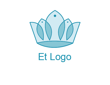 crown with abstract fish logo