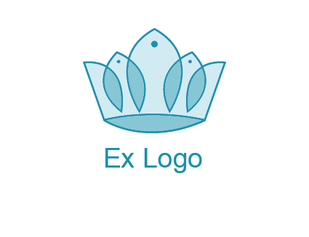 crown with abstract fish logo