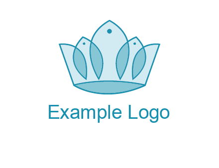 crown with abstract fish logo