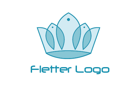 crown with abstract fish logo