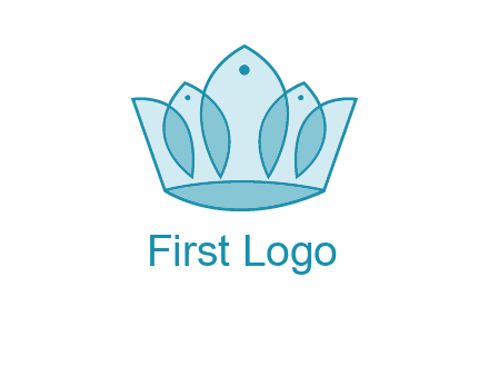 crown with abstract fish logo