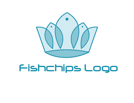 crown with abstract fish logo