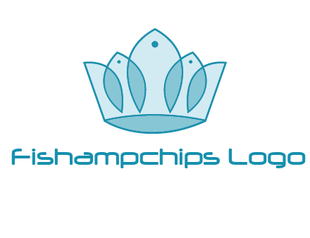crown with abstract fish logo