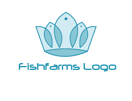 crown with abstract fish logo