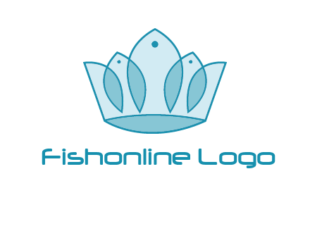 crown with abstract fish logo