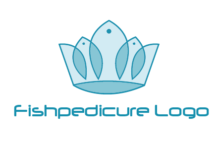 crown with abstract fish logo