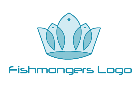 crown with abstract fish logo