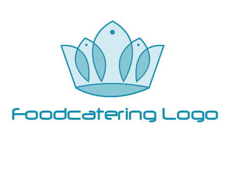 crown with abstract fish logo