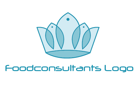crown with abstract fish logo