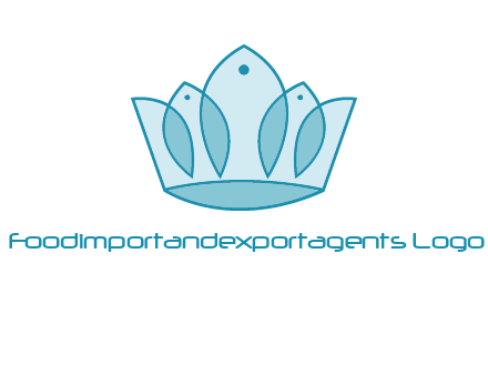 crown with abstract fish logo